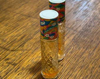 Vintage Avon Hawaiian White Ginger Perfume Bottle. Refillable 1970s Rollette Cologne Decanter Collectable