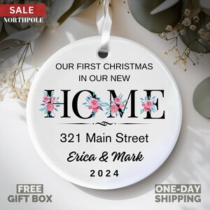 First Christmas in Our New Home Flower Ornament, Sweet Home Personalized New Home Christmas Ornament, First Home Christmas Ornament 2024,