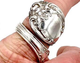 Spiral Spoon Ring Sterling Silver Vintage Reclaimed Silverware Jewelry Ornate Gorham