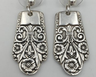 Spoon Earrings Precious Pattern Vintage Reclaimed Silverware Jewelry