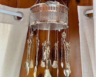 Sculpture Silverware Mobile Hanging Wind Chime Art Decor Vintage Flatware Kitchen Creation