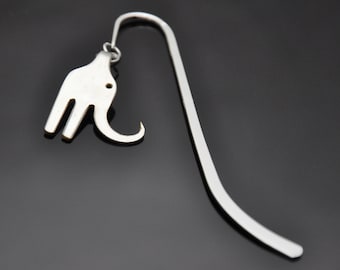 Elephant Bookmark made from Vintage Cocktail Fork Silverware