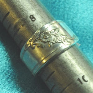 Bague cuillère Queen Bess, argenterie de récupération vintage, bijoux