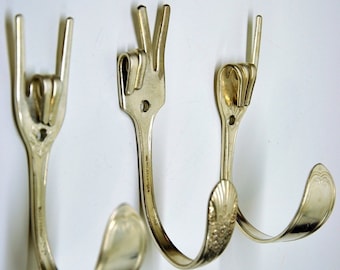 Silver Rock On x Peace x Love Special Collector set 3 Silverware Coat Hooks