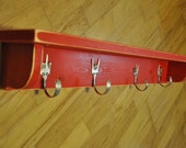 Fork u x Rock on x Peace x Love Fun and Funky Shelf Rack Recycled Silverware