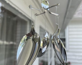 Beautiful 5 Spoon Wind Chime made with Antique Silverware Ends