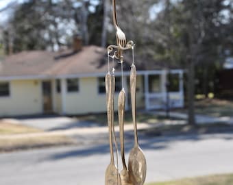 Inspirational Silver Spoons and Fork Wind Chime Vintage Reclaimed Silverware