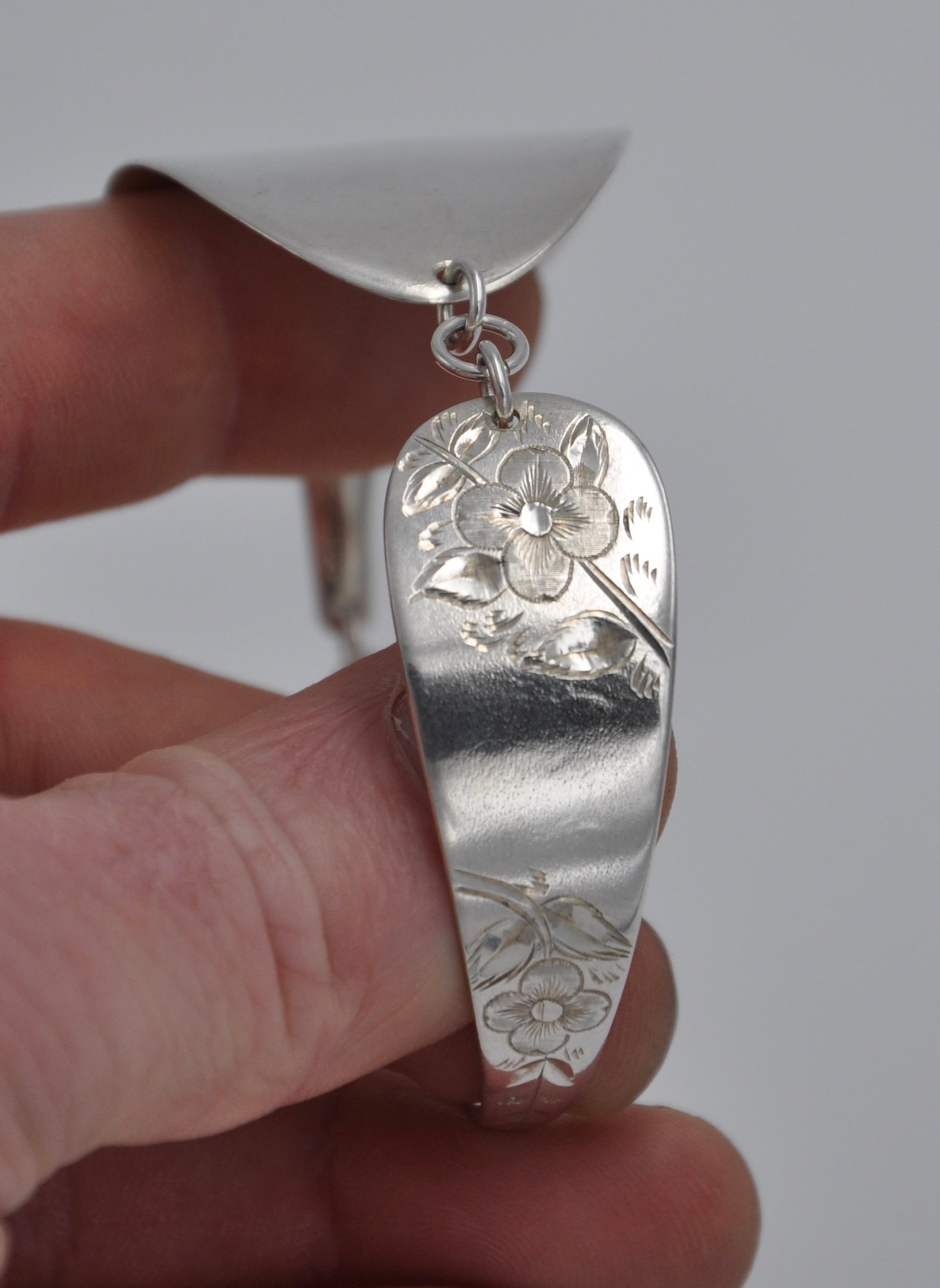 Sterling Silver Spoon Bracelet Antique Vintage Silverware Etsy