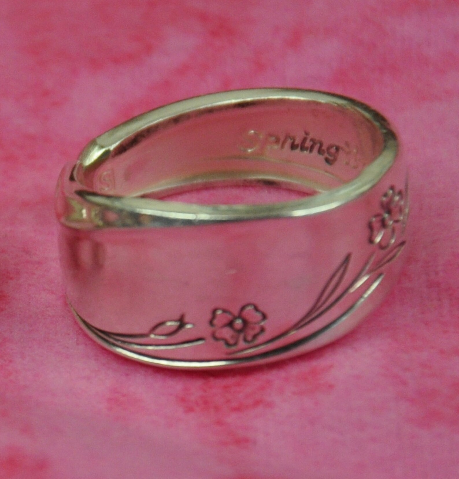 Spoon Ring ANY Size Springtime Pattern - Etsy