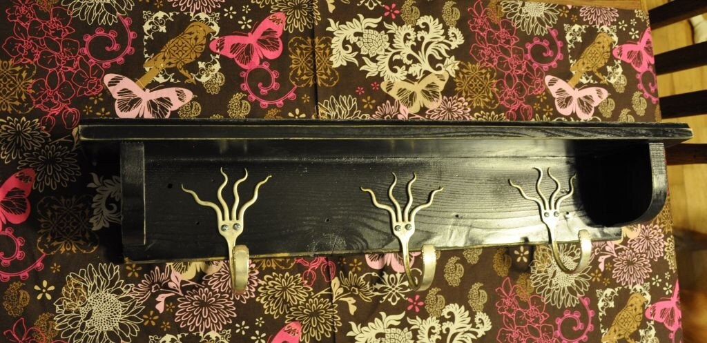 3 Funky Forks Coat Rack Shelf in Any Finish Recycled Silverware - Etsy