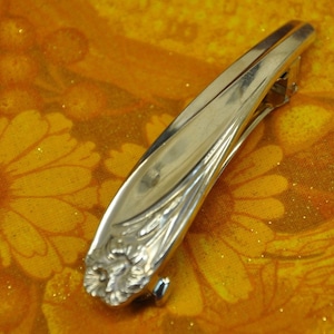 Silver Spoon Barrette Vintage Daffodil Pattern