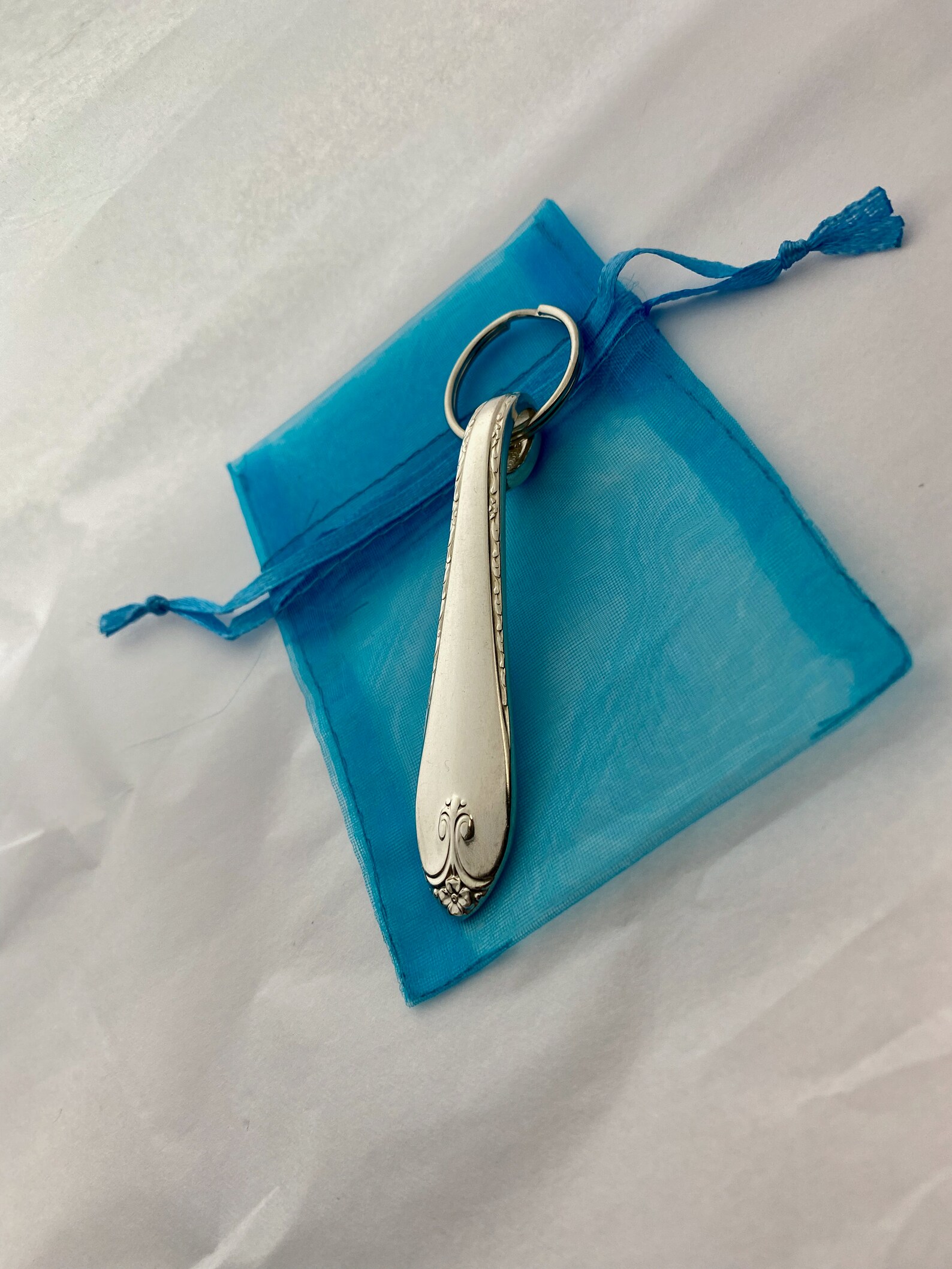 Exquisite Silver Spoon Keychain Key Fob Vintage Reclaimed Silverware Etsy