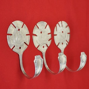 FUNKY Soup Spoon Hooks Vintage Reclaimed Silverware