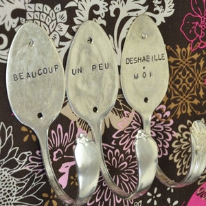 3 Personalized Spoon Hooks Vintage Reclaimed Silverware image 4