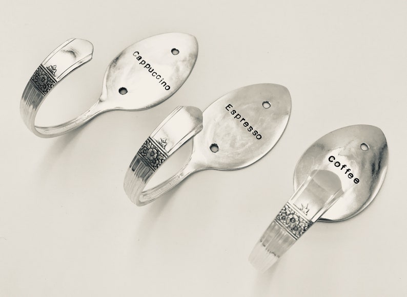 3 Personalized Spoon Hooks Vintage Reclaimed Silverware image 5