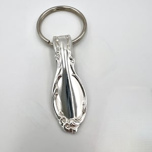 Silver Spoon Keychain Key Fob Vintage Reclaimed Silverware Moonlight 1959 by WM Rogers