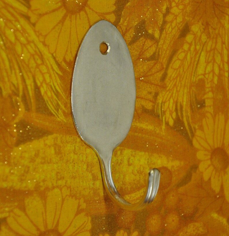 Single Hole RAD Spoon Hook Vintage Reclaimed Silverware Wall Silverplate Hangers image 1