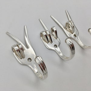 Mini Rock Out Fork Hook for keys jewelry measuring spoons kitchen workshops etc Wall Silverplate Hangers image 5