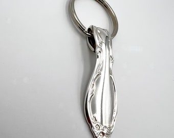 Silver Spoon Keychain Key Fob Vintage Reclaimed Silverware Moonlight 1959 by WM Rogers