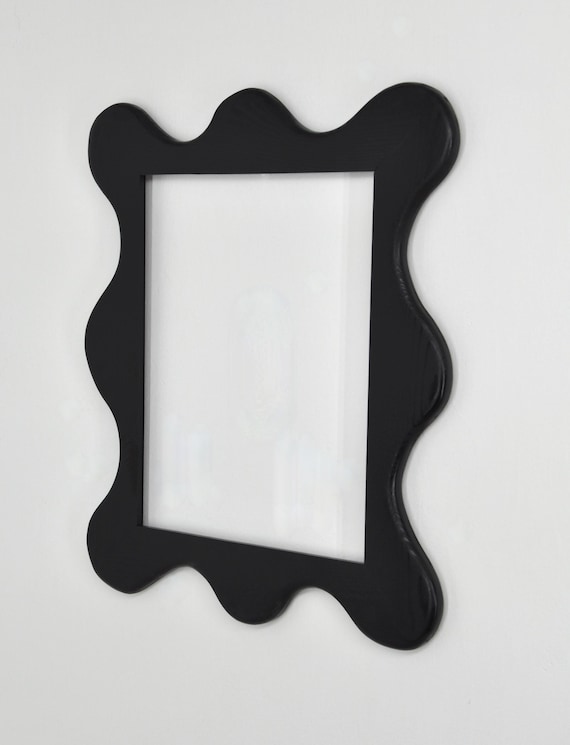 11x14 Funky Picture Frame with Acrylic Glass Backing and Mounting Hardware in any color, Scalloped Frame