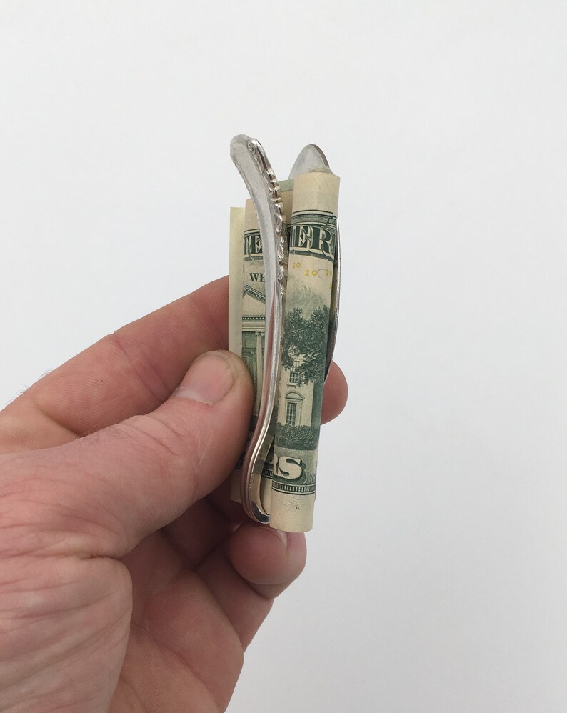 Personalized Spoon Money Clip Vintage Reclaimed Silverware Etsy