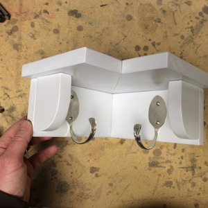 2 Spoon Hooks Coat Rack with Corner Shelf Recycled Silverware