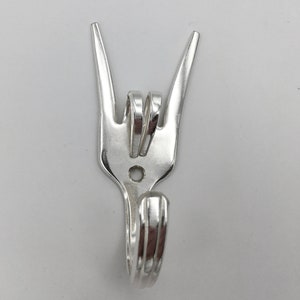 Mini Rock Out Fork Hook for keys jewelry measuring spoons kitchen workshops etc Wall Silverplate Hangers image 2