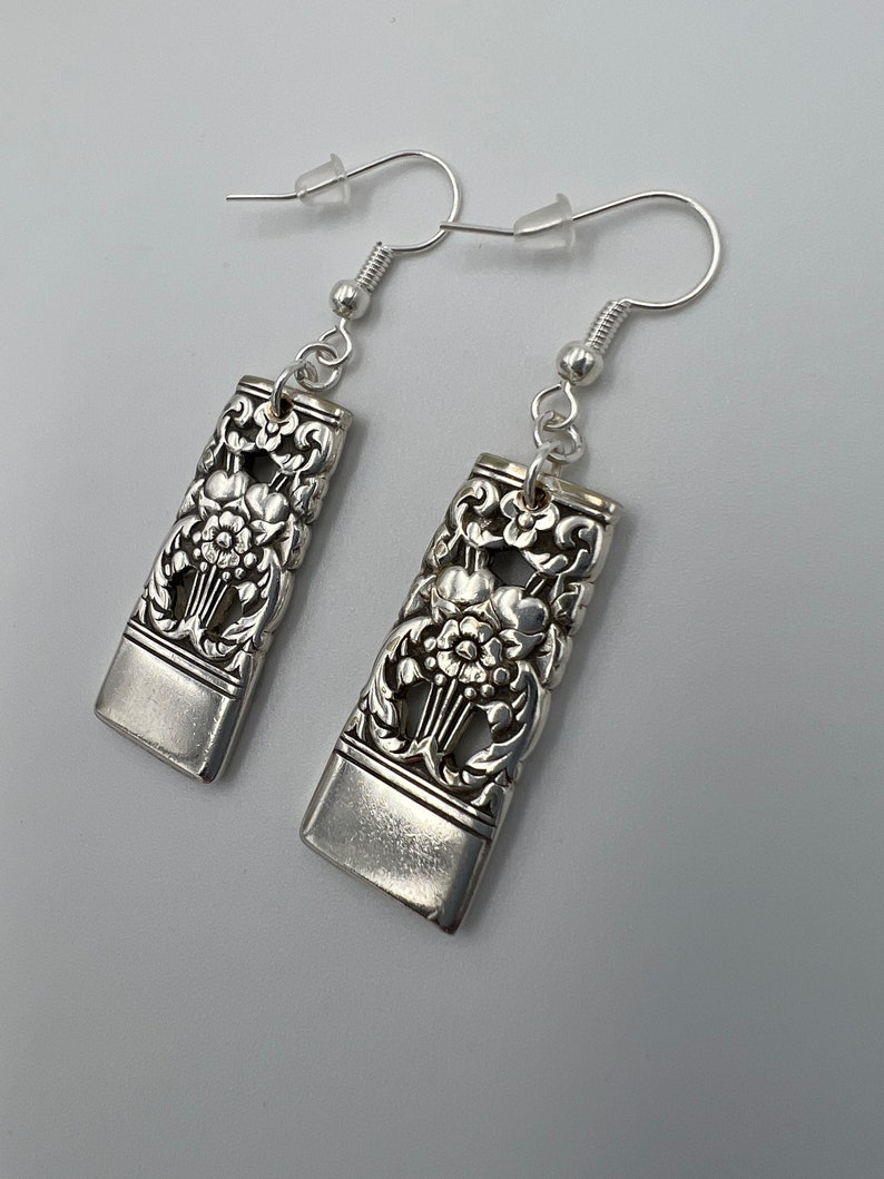 Coronation Silver Spoon Earrings Vintage Reclaimed Silverware Jewelry image 1