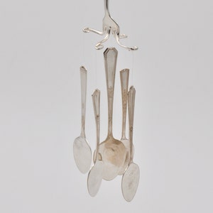 Beautiful 5 Spoon Wind Chime made with Antique Silverware