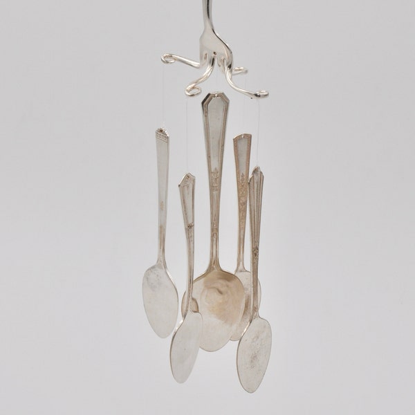 Beautiful 5 Spoon Wind Chime made with Antique Silverware