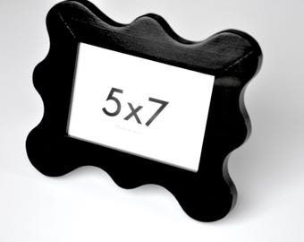 Handmade Solid Wood Funky Scalloped Picture Frame (5x7 or 4x6) Any Color