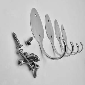 4 Spoon Hook Set for keys leashes robes many uses in the home Vintage Reclaimed Silverware