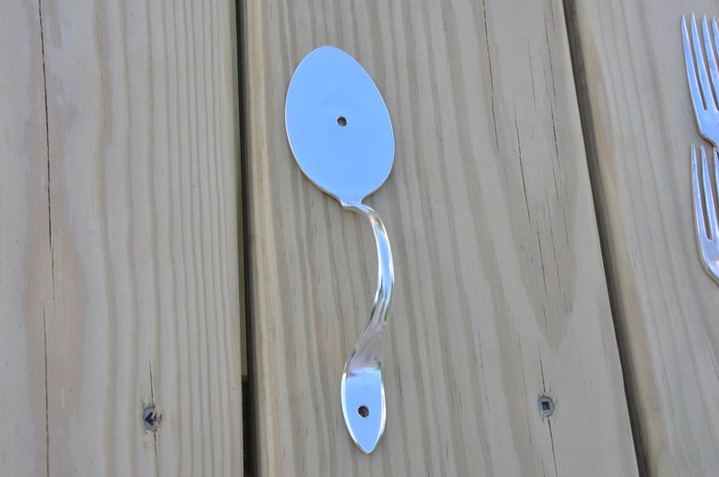 Silverware Door Pull Set made from a Table Spoon and a Dinner Fork