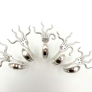 Funky Gaffelkrok Set med 5 Vintage Återvunnet Silverbestick