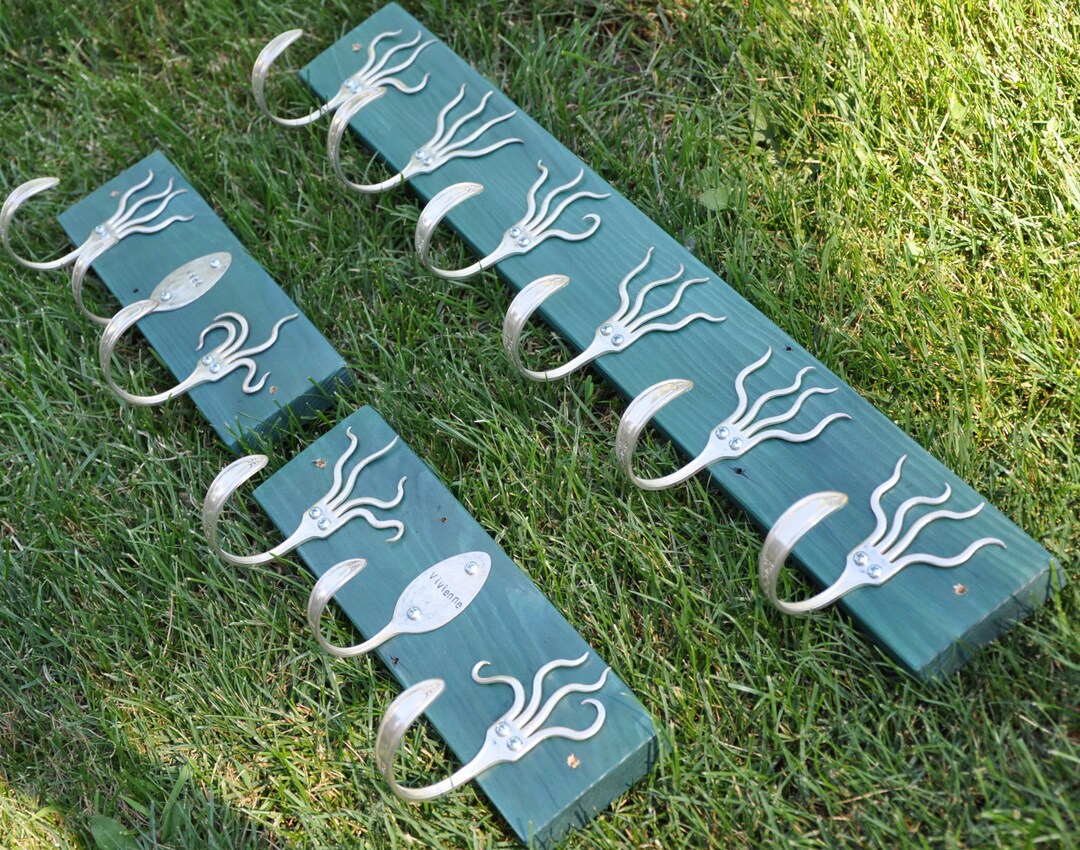 3 Turquoise Coat Racks Combo Available in Any Color Recycled Silverware ...