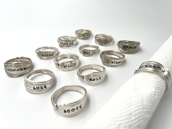 Napkin rings with best sale names