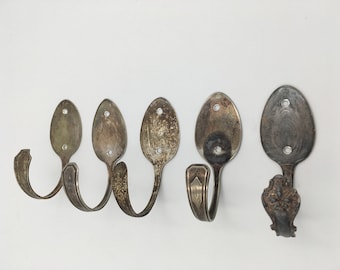 6 Silver Spoon Hooks