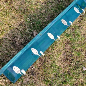 Personalized Spoon Hooks Coat Rack with Shelf Recycled Silverware