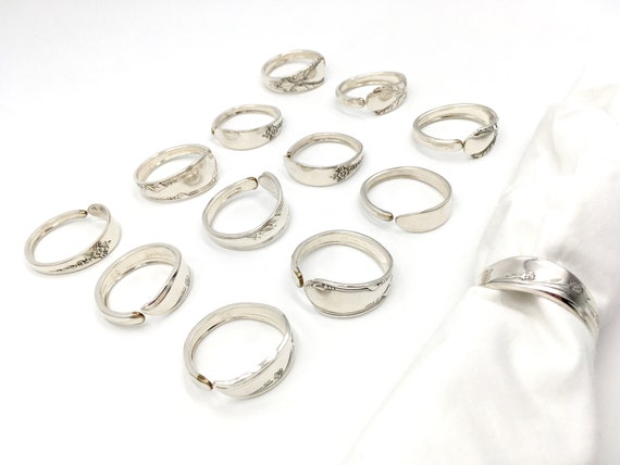 Napkin Rings Random Mismatched Patterns Vintage Reclaimed Silverware