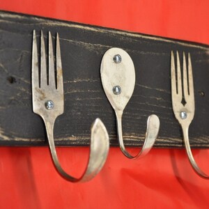 Forks and Baby Spoon Coat Rack Recycled Silverware 11 Inches Long Any ...