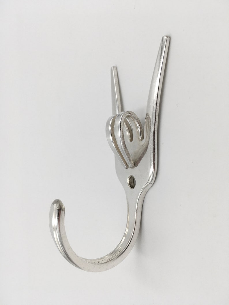 Mini Rock Out Fork Hook for keys jewelry measuring spoons kitchen workshops etc Wall Silverplate Hangers image 3