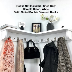 Corner Shelf Handmade Out Of Solid Wood in Any Color And Any Size Wall Storage DIY for Hooks NOT Included