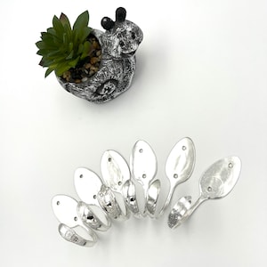 5 Silver Spoon Hooks Vintage Reclaimed Silverware