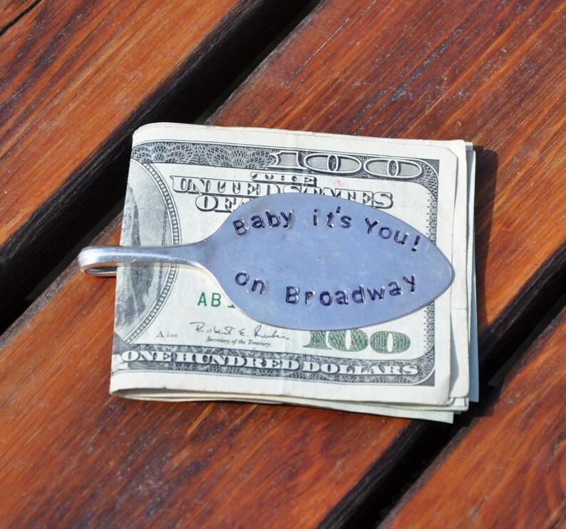 Personalized Spoon Money Clip Vintage Reclaimed Silverware Etsy