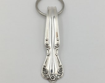 Silver Spoon Keychain Key Fob Vintage Reclaimed Silverware Elegant Lady 1952 Rogers Bros. International Silver Co.