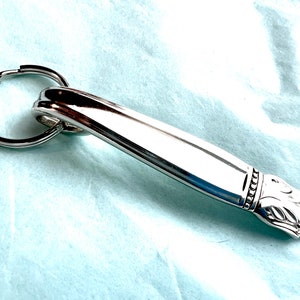 Silver Spoon Keychain Key Fob Vintage Reclaimed Silverware Danish Princess Pattern