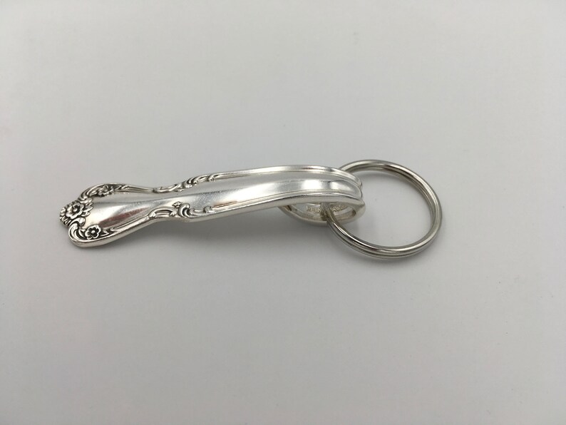 Silver Spoon Keychain Key Fob Vintage Reclaimed Silverware Elegant Lady 1952 Rogers Bros International Silver Co.