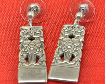 Coronation Silver Post Spoon Earrings