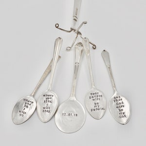 Personalized 5 Spoon Wind Chime Vintage Reclaimed Silverware