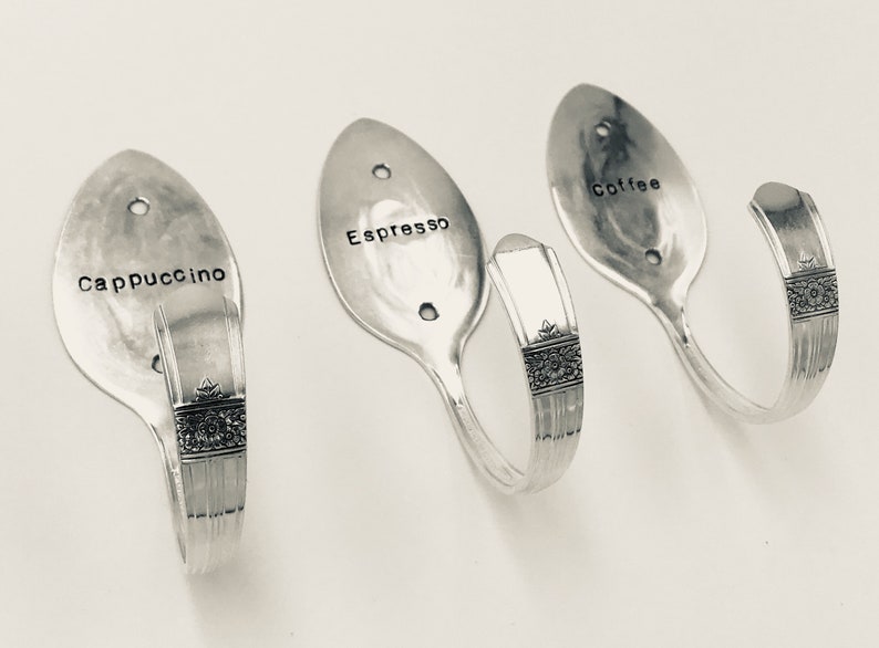 3 Personalized Spoon Hooks Vintage Reclaimed Silverware image 3